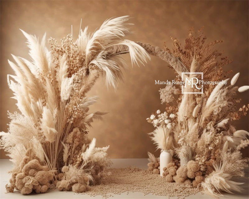 Kate Bohème Fleurs séchées Arc neutre Toile de fond conçue par Mandy Ringe - Kate Backdrop FR