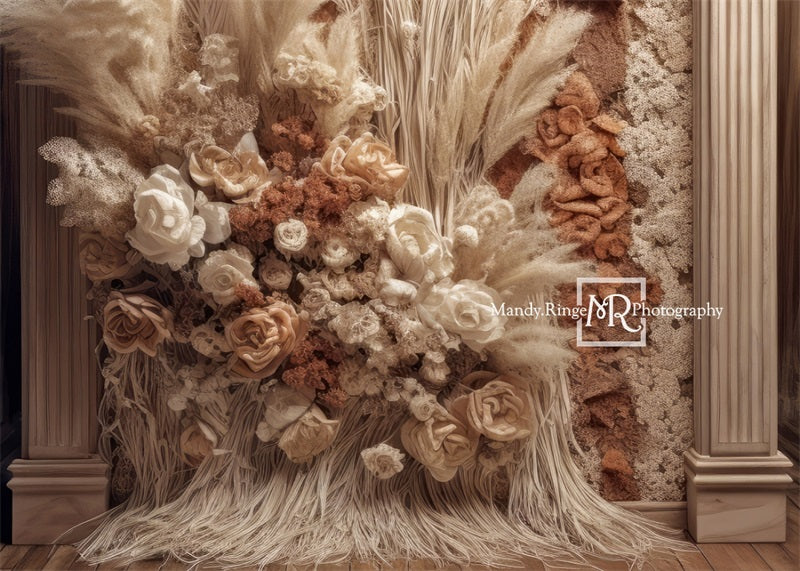 Kate Bohème Fleurs séchées Tapisserie Toile de fond conçue par Mandy Ringe
