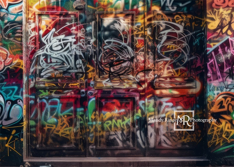 Kate Coloré Mur de graffitis Porte Toile de fond conçue par Mandy Ringe