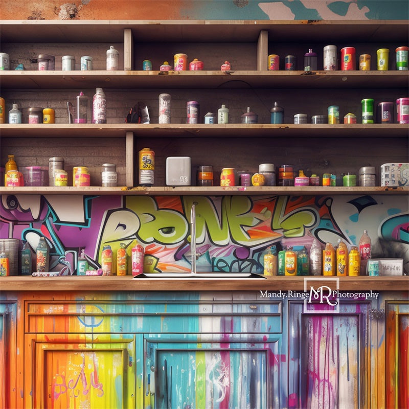 Kate Coloré Armoires de peinture Toile de fond conçue par Mandy Ringe - Kate Backdrop FR