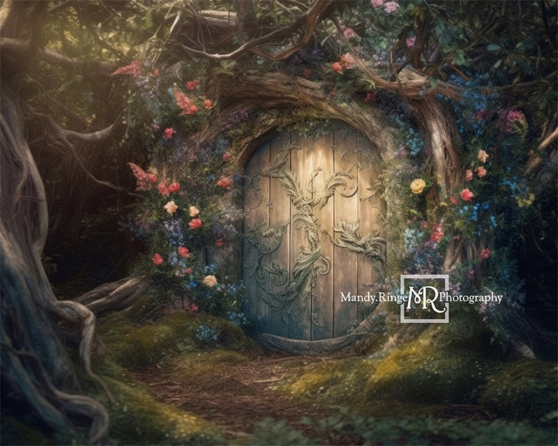 Kate Fée Enchanté Maison dans les Arbres Fleurs Toile de fond conçue par Mandy Ringe - Kate Backdrop FR
