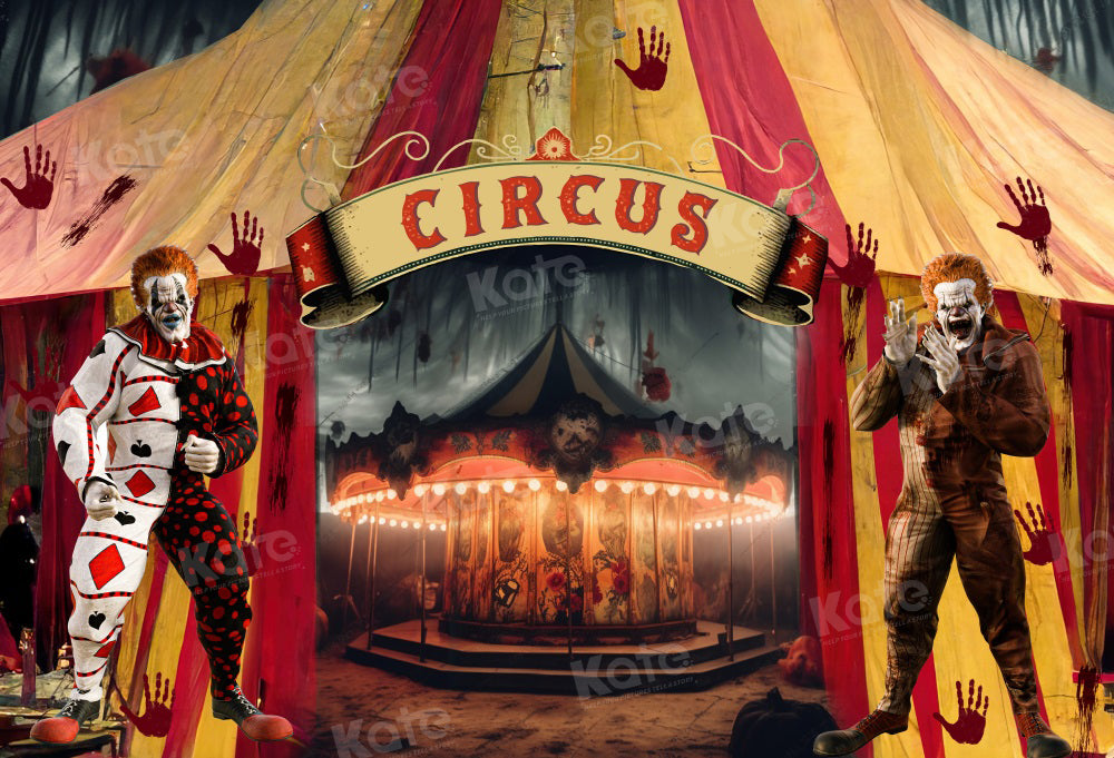 đRTS-Kate Cirque Halloween Clown Effrayant Toile de fond pour la photographie