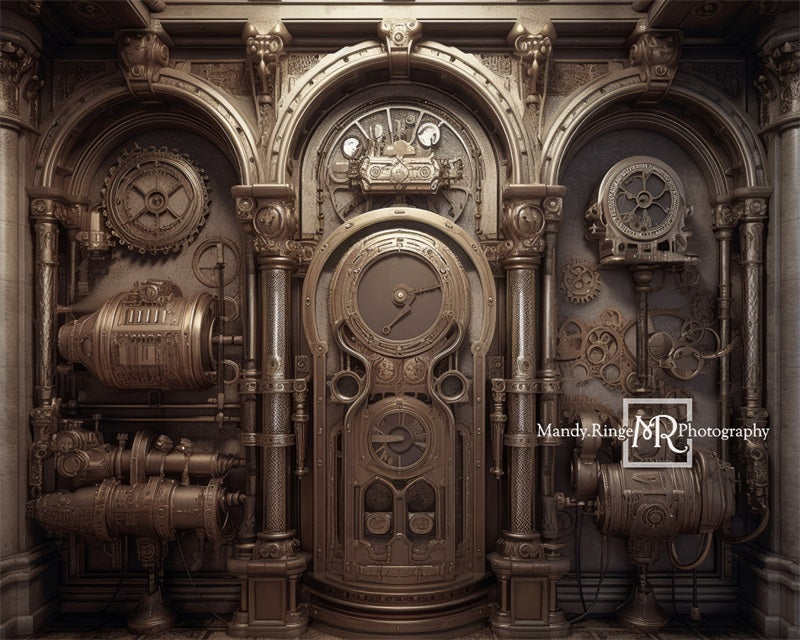 Kate Industriel Steampunk Mur Toile de fond conçue par Mandy Ringe - Kate Backdrop FR