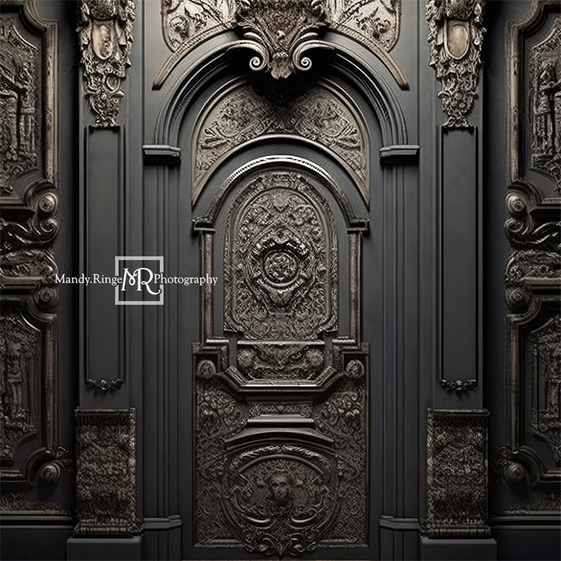 Kate Orné Noir Mur Porte Toile de fond conçue par Mandy Ringe - Kate Backdrop FR