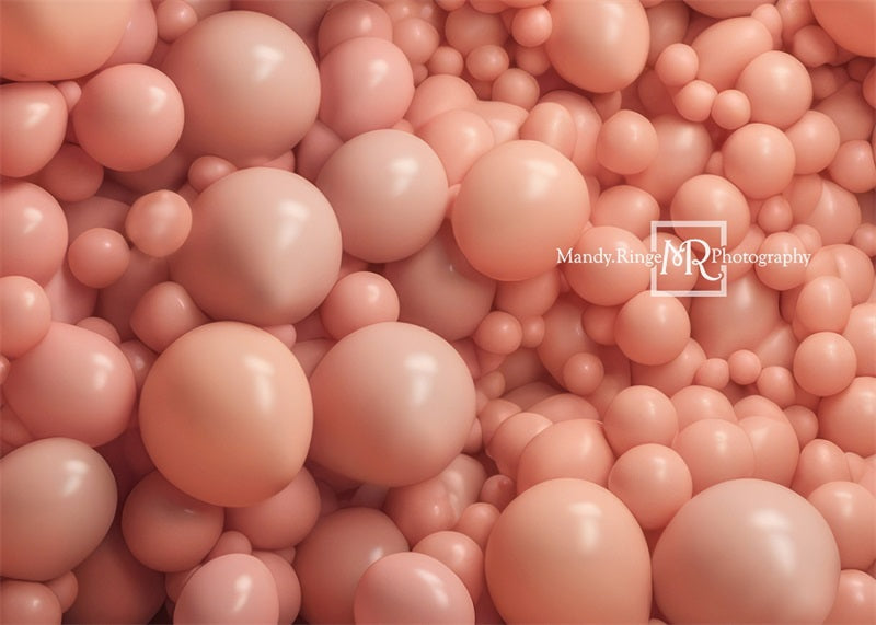 Kate Pêche Mur de Ballons Toile de fond conçue par Mandy Ringe - Kate Backdrop FR