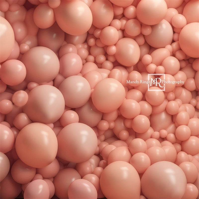 Kate Pêche Mur de Ballons Toile de fond conçue par Mandy Ringe - Kate Backdrop FR