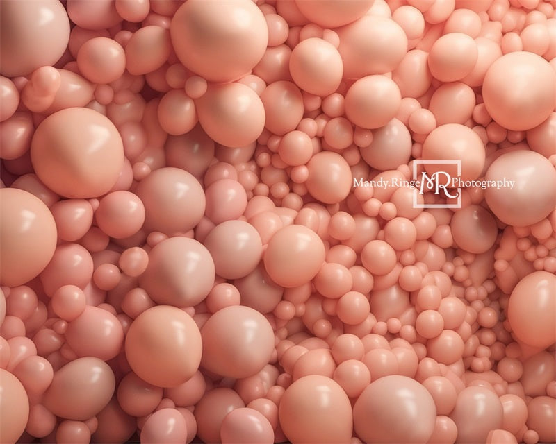 Kate Pêche Mur de Ballons Toile de fond conçue par Mandy Ringe - Kate Backdrop FR