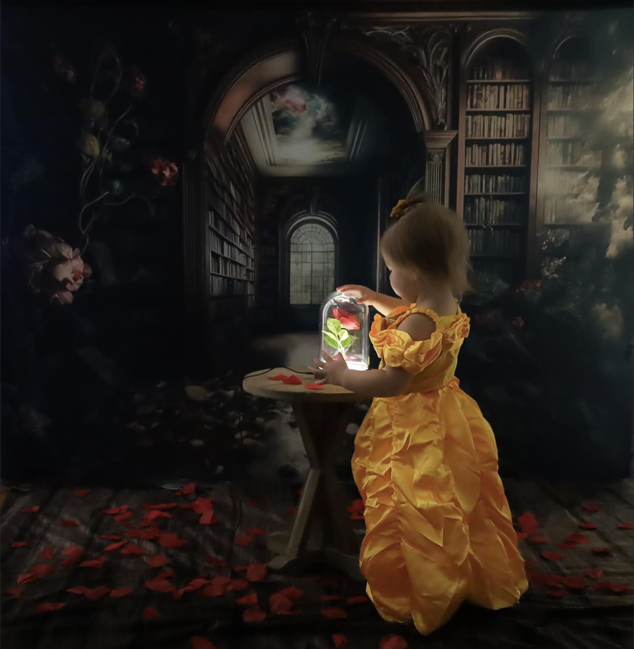 Kate Bibliothèque de Rêves Fleurs Toile de fond conçu par Angela Marie Photographie - Kate Backdrop FR