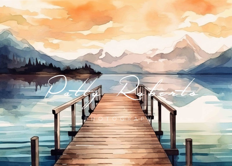 Kate Quai Lac Aquarelle Toile de fond Conçu par Patty Robert - Kate Backdrop FR