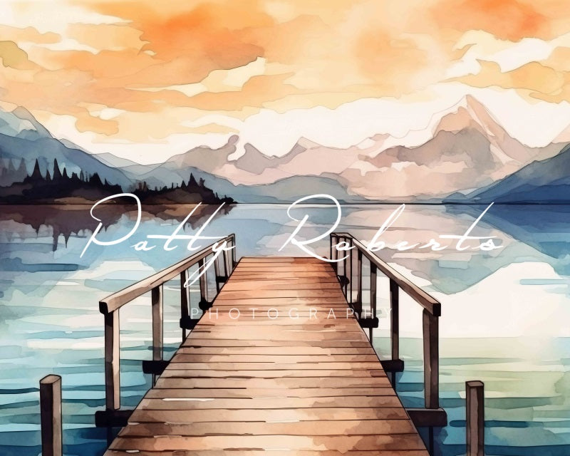 Kate Quai Lac Aquarelle Toile de fond Conçu par Patty Robert - Kate Backdrop FR