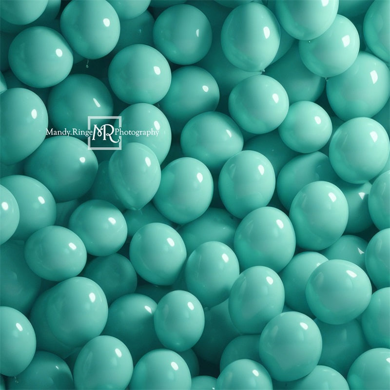 Kate Turquoise Mur de Ballons Toile de fond conçue par Mandy Ringe - Kate Backdrop FR