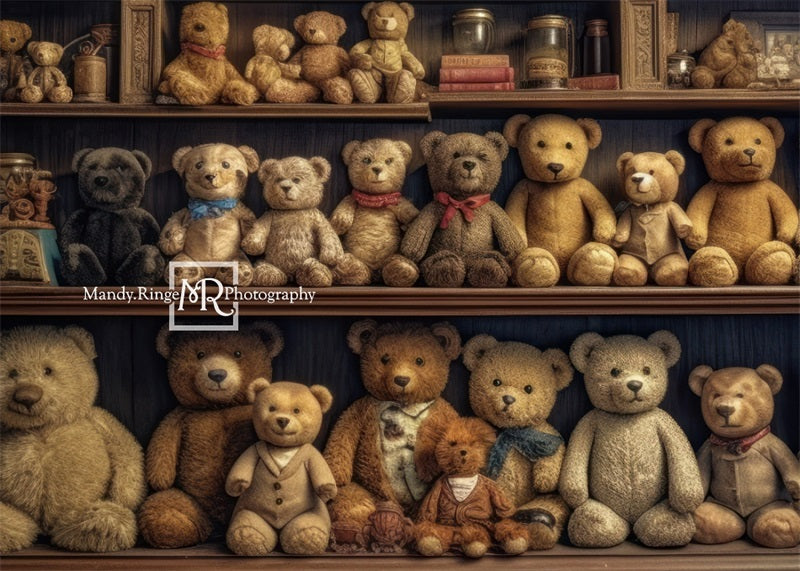 Kate Ours en peluche Étagères Toile de fond conçue par Mandy Ringe - Kate Backdrop FR