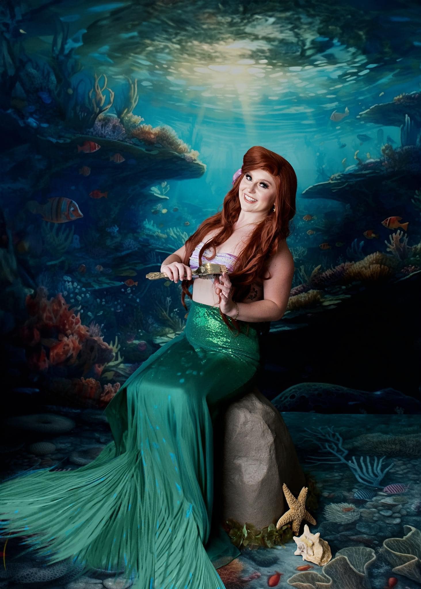 Kate Été Océan Récif Toile de fond+Sirène Océan Récif Sol Toile de fond - Kate Backdrop FR