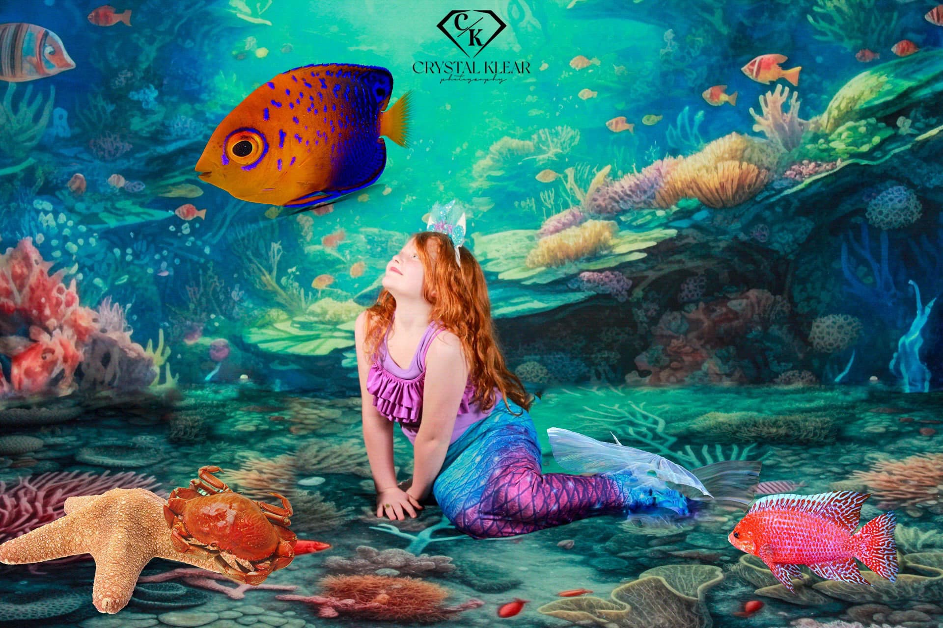 Kate Sous-marin Océan Récif Toile de fond conçue par Mandy Ringe - Kate Backdrop FR