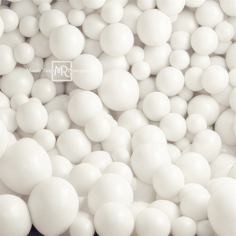 Kate Blanc Mur de Ballons Toile de fond conçue par Mandy Ringe - Kate Backdrop FR