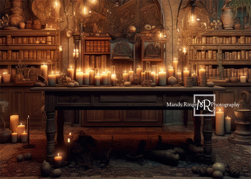 Kate Sorcier Sort Chambre Bougie Toile de fond conçue par Mandy Ringe - Kate Backdrop FR