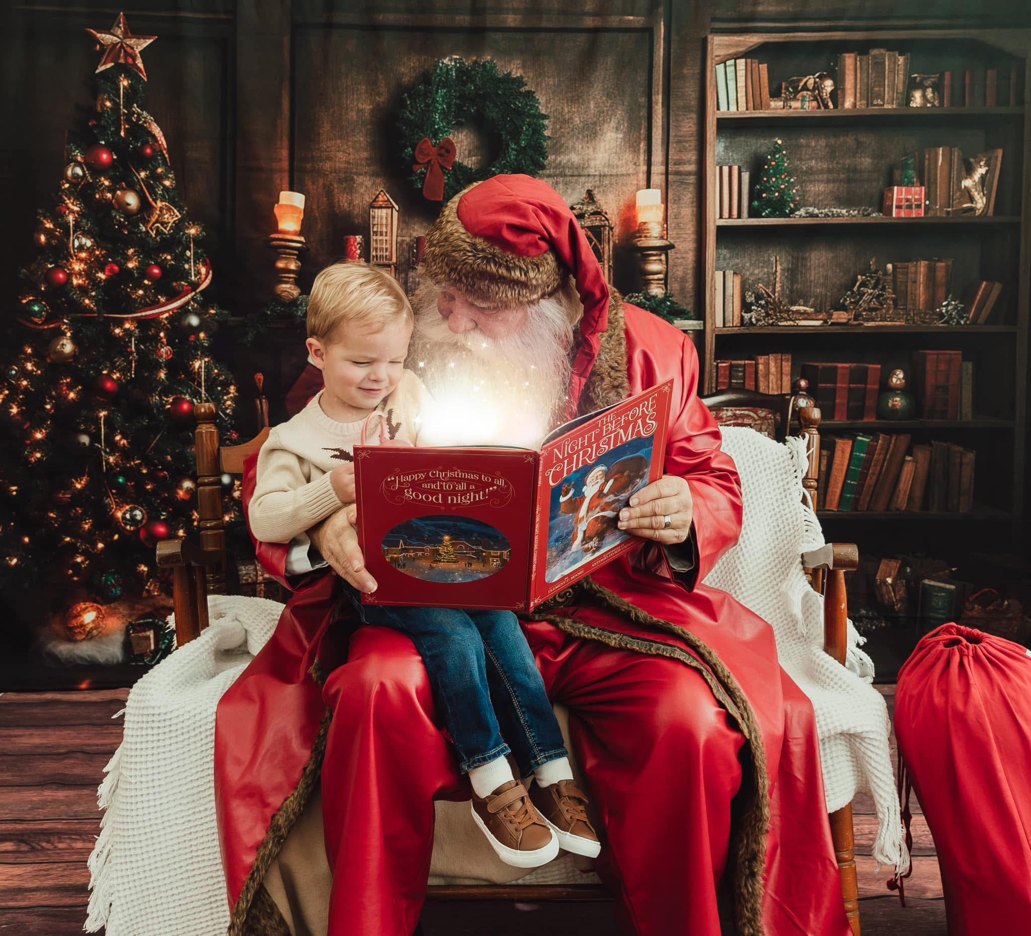 Kate Rétro Sapin de Noël Cheminée Livres Toile de fond pour la photographie - Kate Backdrop FR
