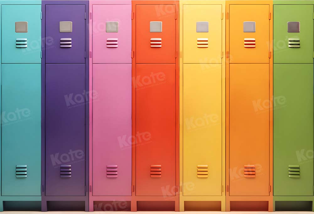 Kate Coloré Armoire Casier Retour à l'école Toile de fond Conçu par Chain Photographie