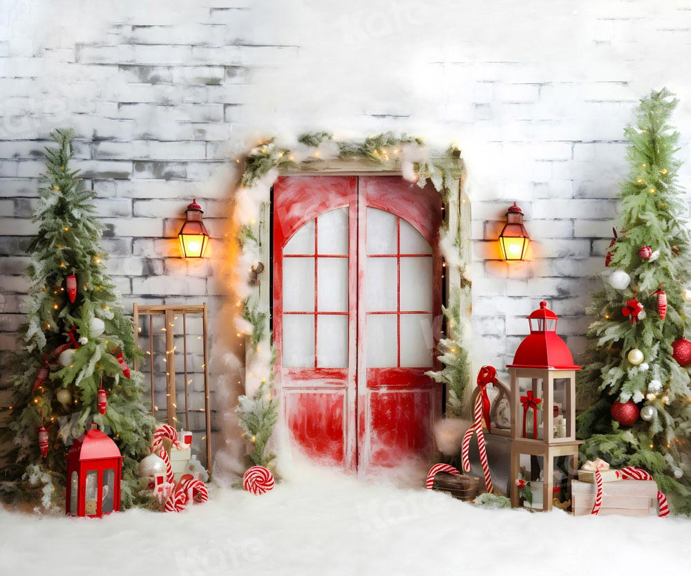 Kate Sapin de Noël Mur de briques Toile de fond Conçu par Chain Photographie - Kate Backdrop FR
