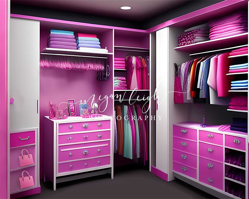 Kate Armoire Poupée Rose Toile de fond conçue par Megan Leigh - Kate Backdrop FR