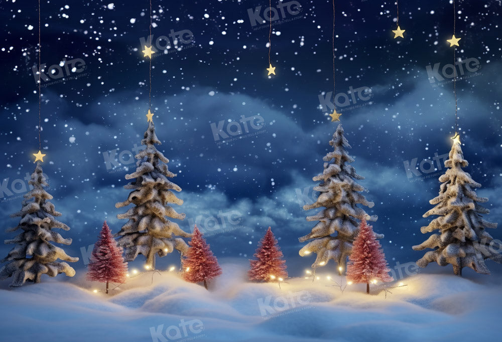 Kate Noël Étoiles Neige Nuit Toile de fond Conçu par Chain Photographie - Kate Backdrop FR