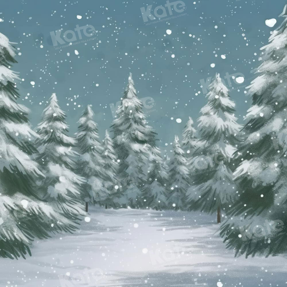 Kate Beaux-Arts Hiver Noël Forêt Toile de fond conçue par GQ - Kate Backdrop FR