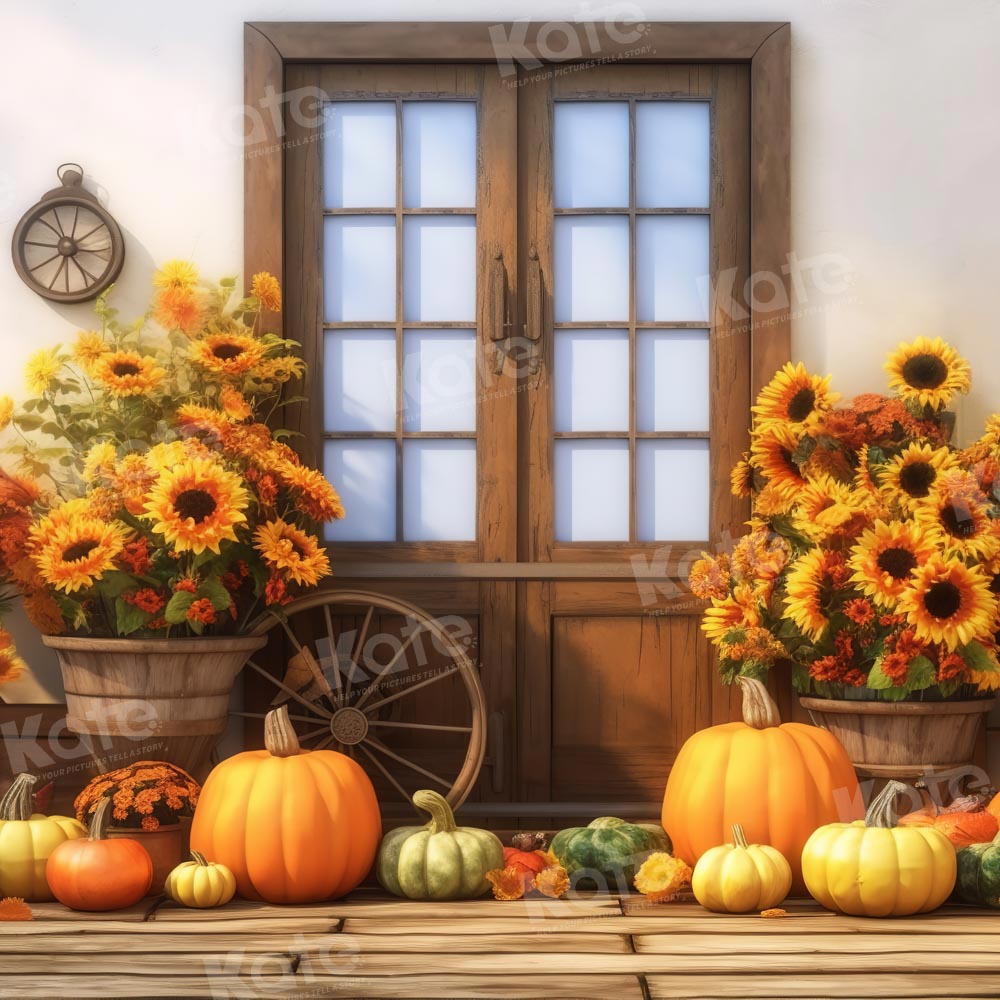 Kate Automne Citrouille Tournesol Toile de fond Conçu par Chain Photographie - Kate Backdrop FR