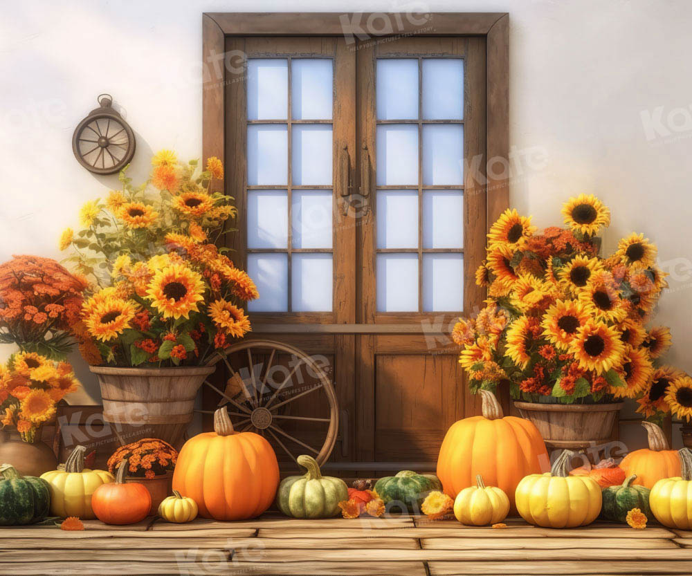 Kate Automne Citrouille Tournesol Toile de fond Conçu par Chain Photographie - Kate Backdrop FR