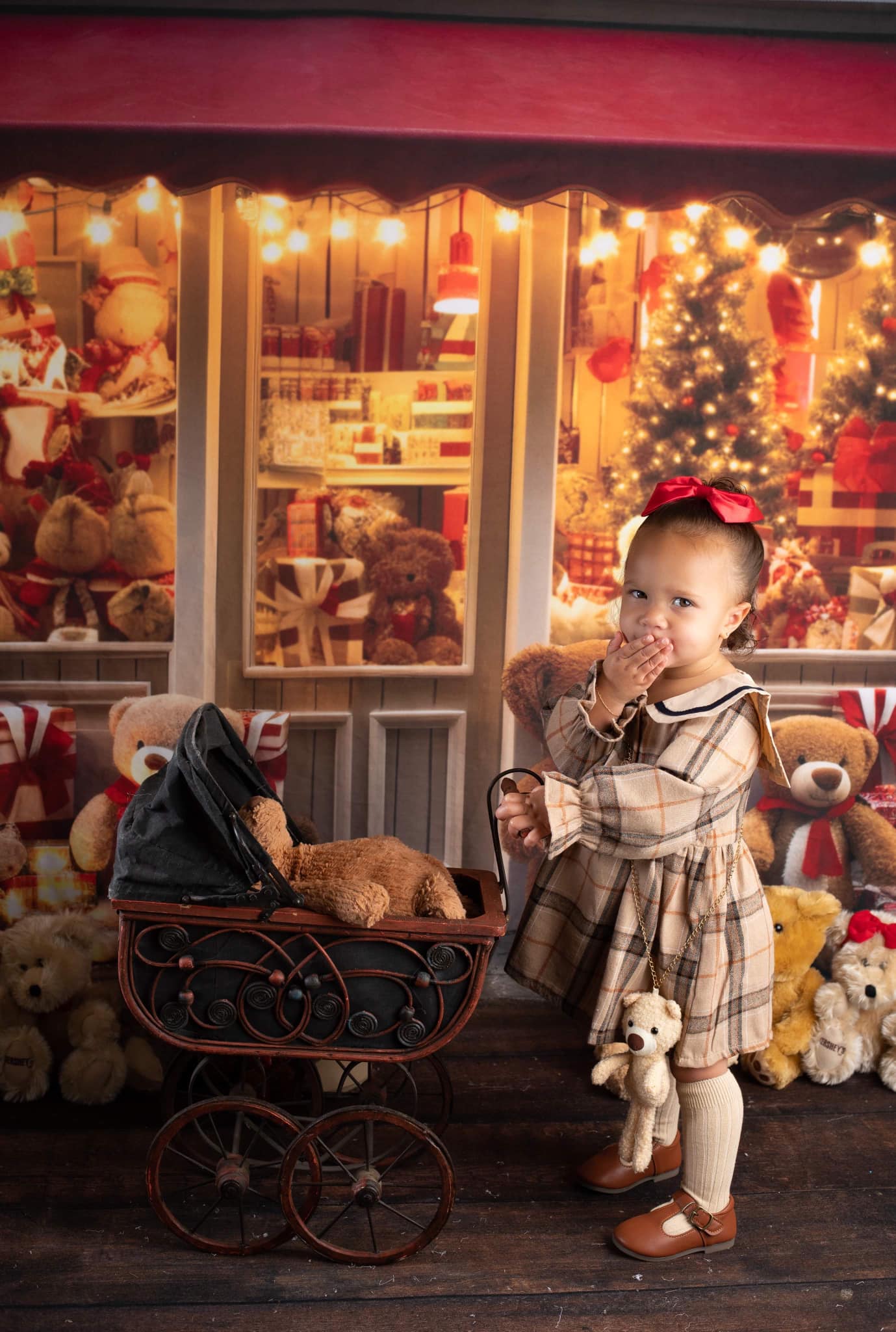 Kate Noël Ours en peluche Boutique Toile de fond Conçu par Chain Photographie - Kate Backdrop FR