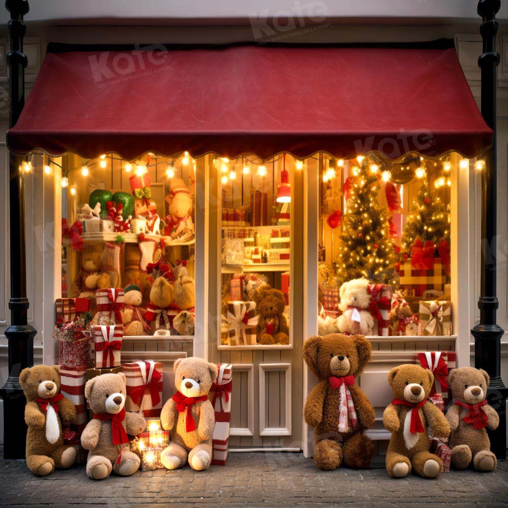 Kate Noël Ours en peluche Boutique Toile de fond Conçu par Chain Photographie - Kate Backdrop FR