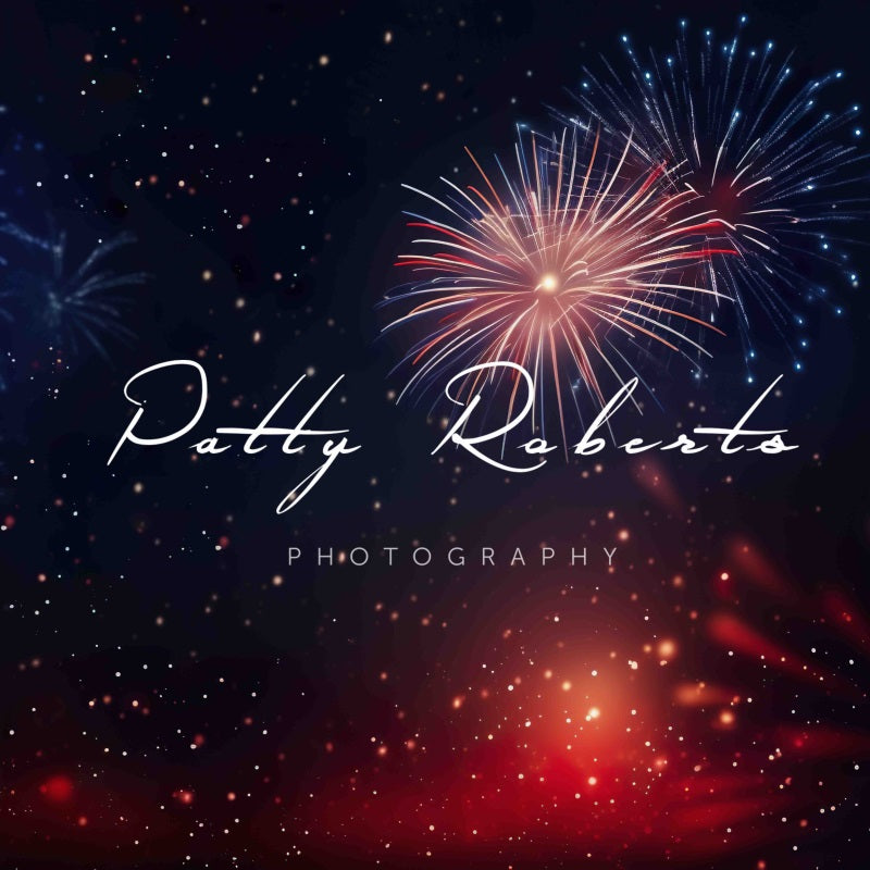 Kate 4 juillet Feux d'artifice Nuit Toile de fond Conçu par Patty Robert - Kate Backdrop FR