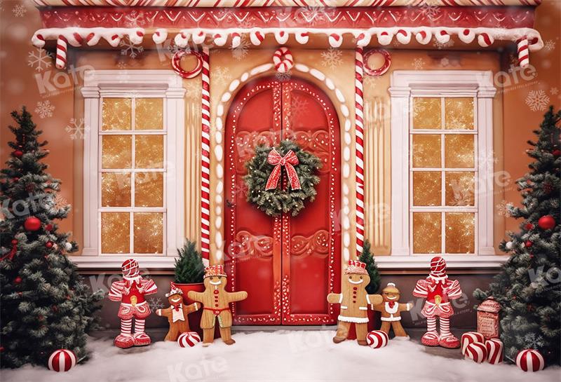 Kate Noël Maison de pain d'épice Neige Toile de fond pour la photographie - Kate Backdrop FR