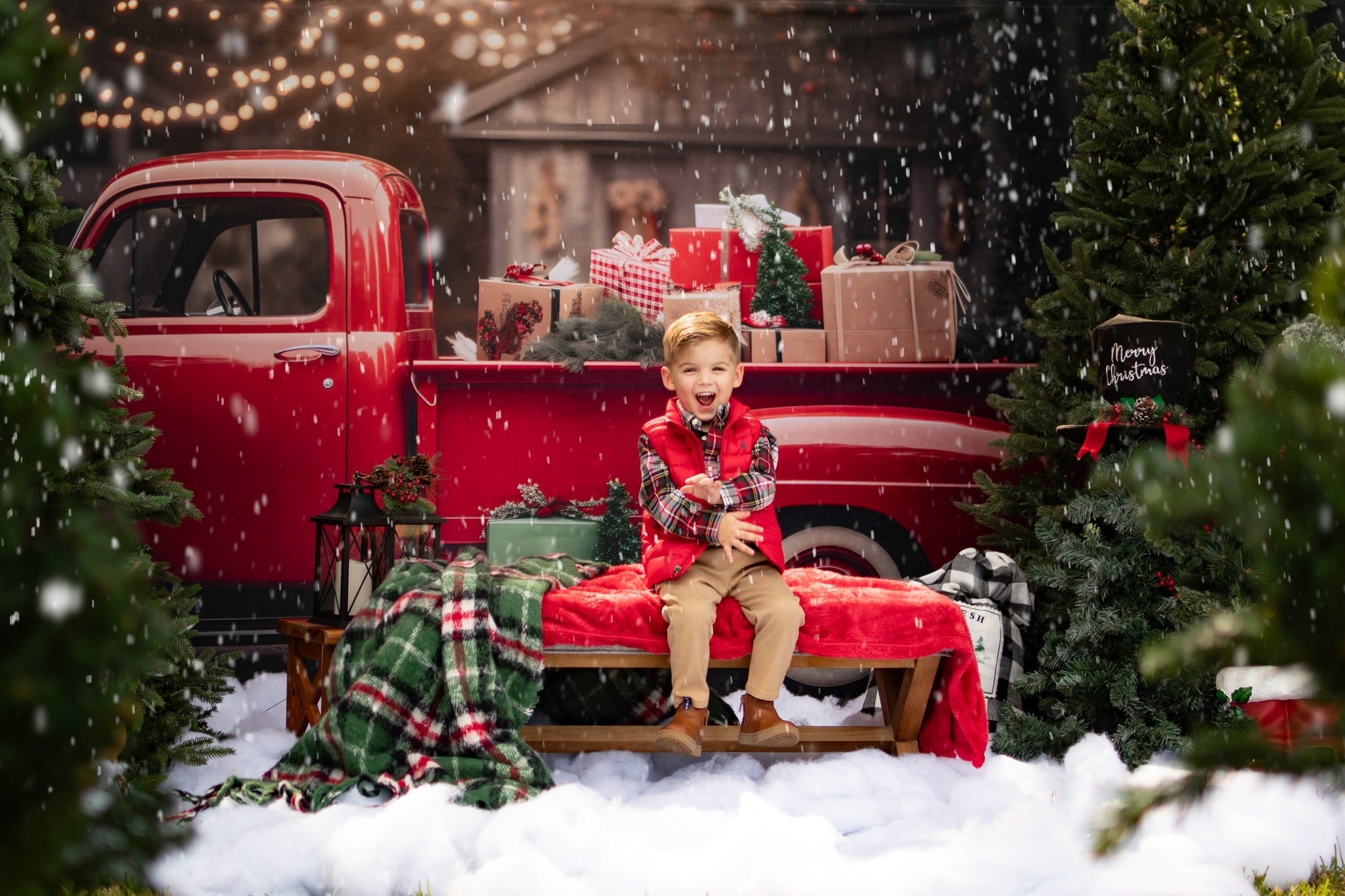 Kate Noël Voiture rouge Cadeaux Toile de fond pour la photographie