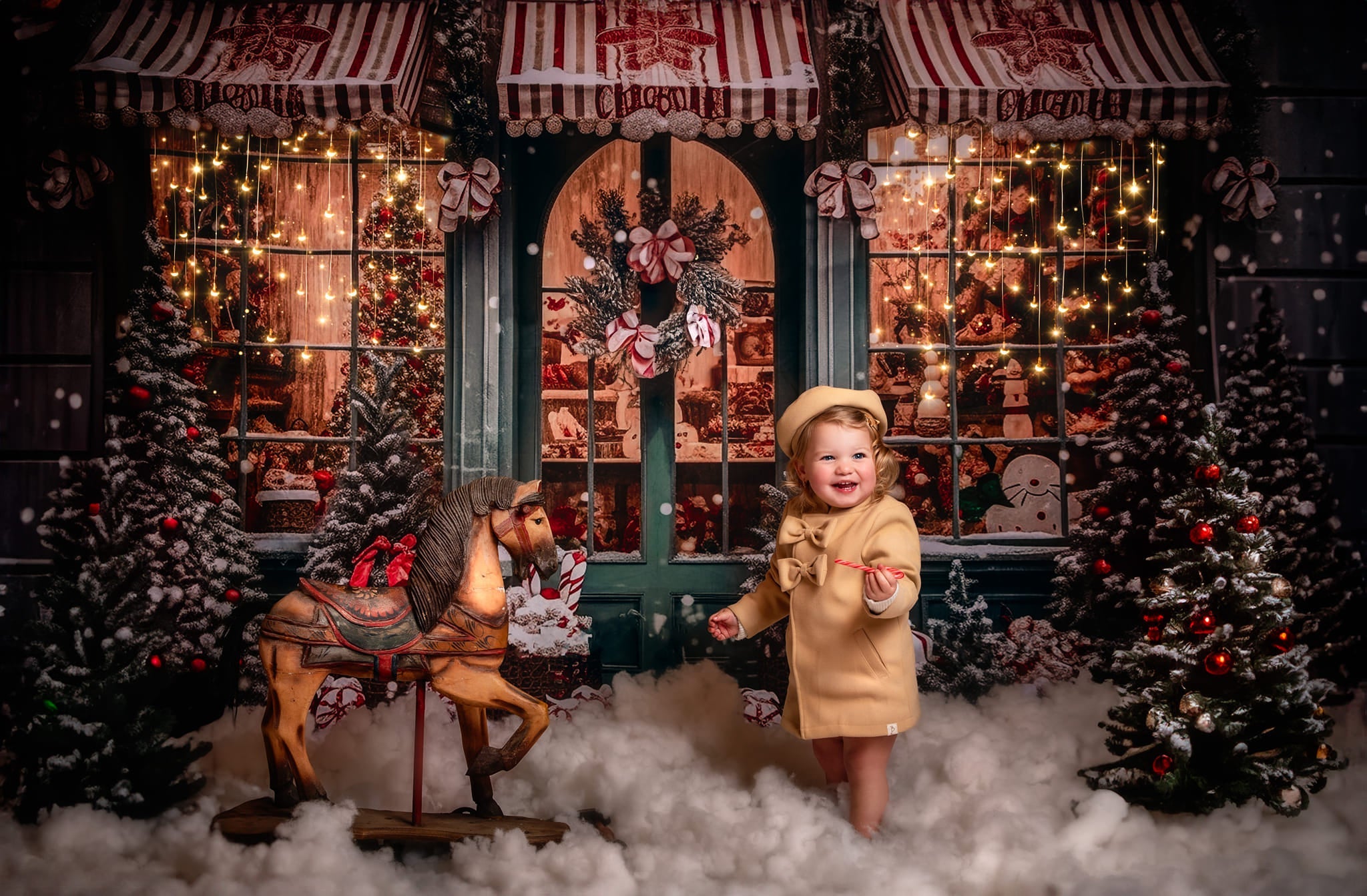 Offres Éclair Kate Sapin de Noël Boutique Neige Toile de fond en Laine pour la photographie - Kate Backdrop FR