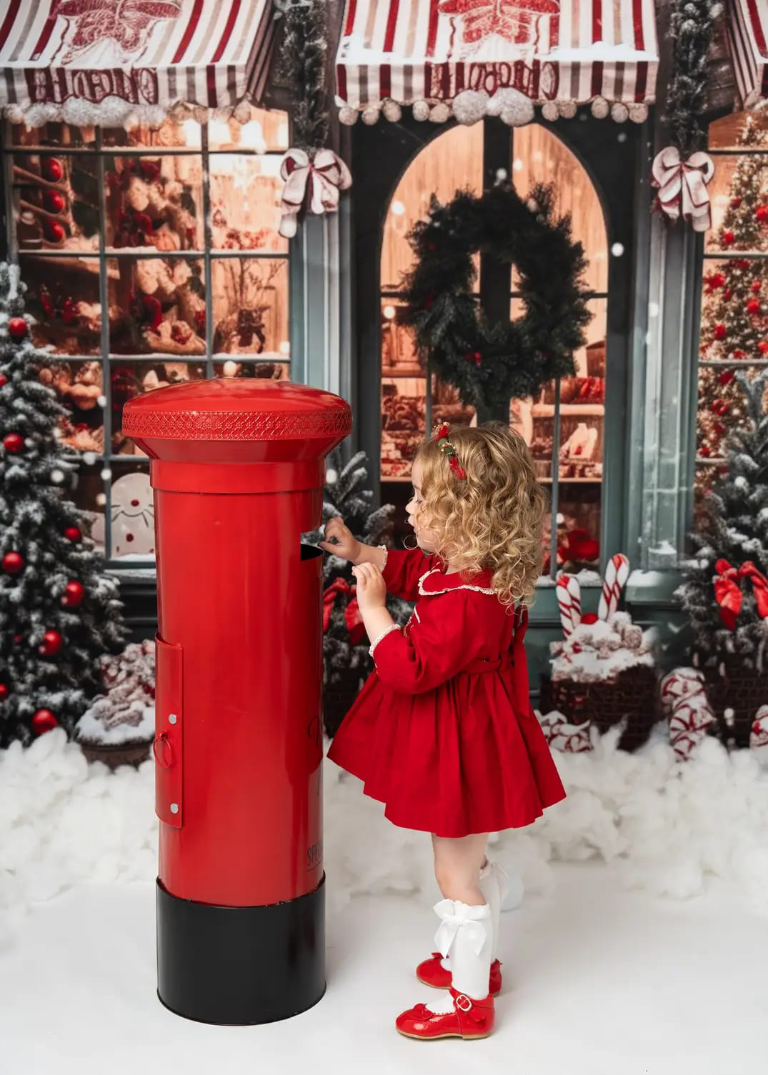 Offres Éclair Kate Sapin de Noël Boutique Neige Toile de fond en Laine pour la photographie - Kate Backdrop FR