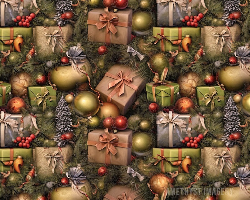 Kate Paquets Noël Cadeaux Toile de fond conçu par Angela Marie Photographie - Kate Backdrop FR