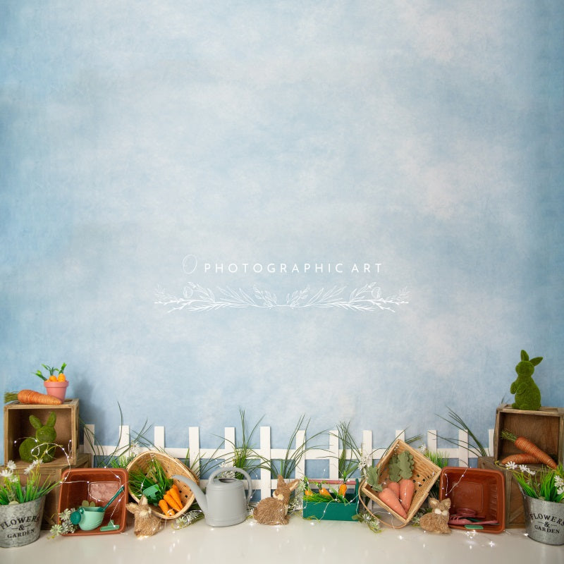 Kate Jardin Lapins Pâques Carottes Toile de fond conçue par Jenna Onyia - Kate Backdrop FR