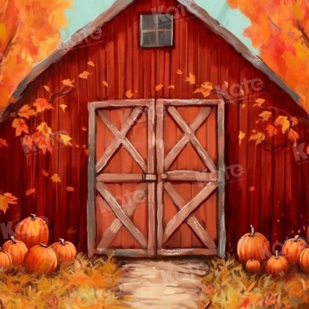 Kate Grange Automne Citrouilles Rouge Toile de fond Conçu par Chain Photographie - Kate Backdrop FR