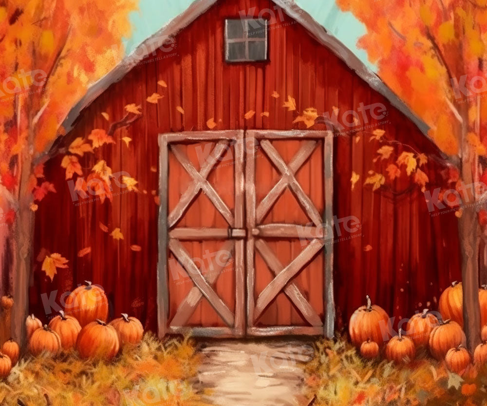 Kate Grange Automne Citrouilles Rouge Toile de fond Conçu par Chain Photographie - Kate Backdrop FR