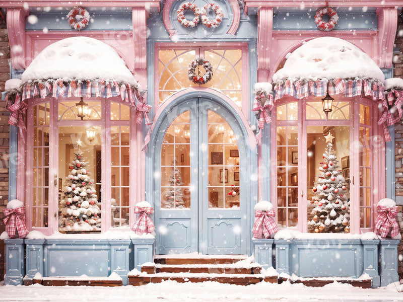 Kate Sapin de Noël Boutique Rose Neige Toile de fond pour la photographie - Kate Backdrop FR