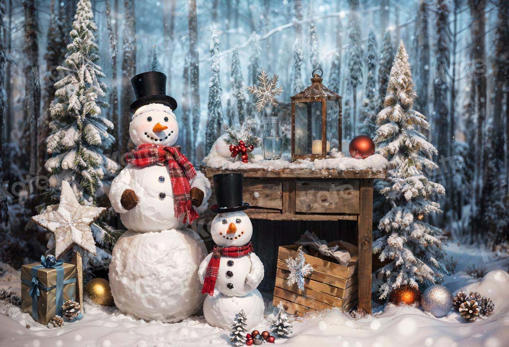 Kate Hiver Noël Bonhomme de neige Toile de fond Conçu par Chain Photographie - Kate Backdrop FR