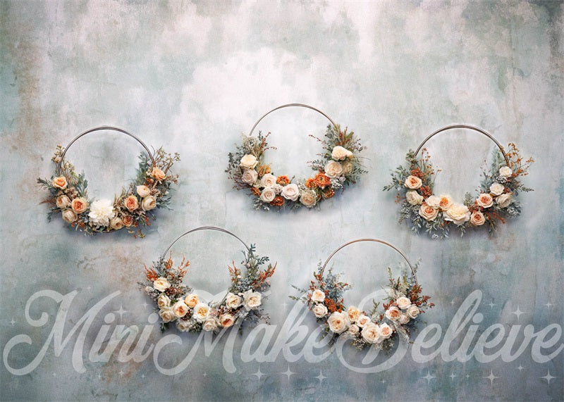 Kate Guirlande Noël Mur Gris Toile de fond conçue par Mini MakeBelieve - Kate Backdrop FR