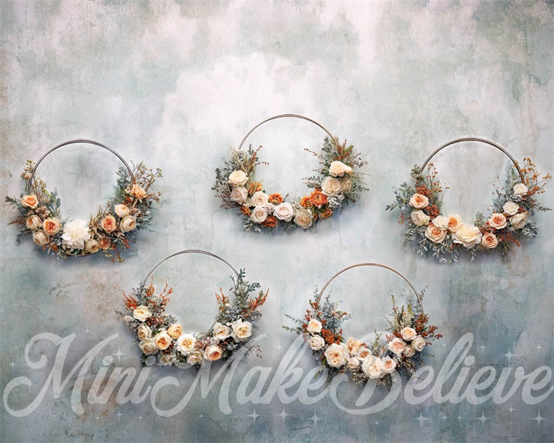 Kate Guirlande Noël Mur Gris Toile de fond conçue par Mini MakeBelieve - Kate Backdrop FR