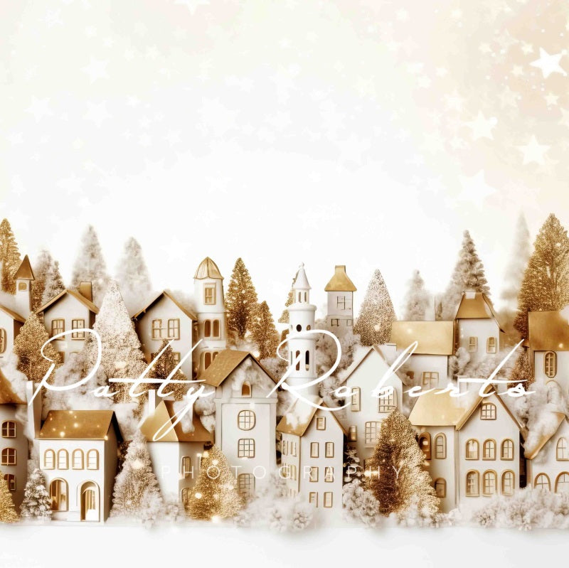 Kate Noël Doré Jaune Neige Ville Toile de fond Conçu par Patty Robert - Kate Backdrop FR