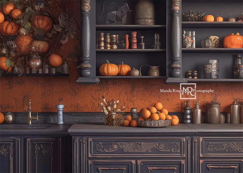 Kate Automne Cuisine Citrouilles Toile de fond conçue par Mandy Ringe - Kate Backdrop FR