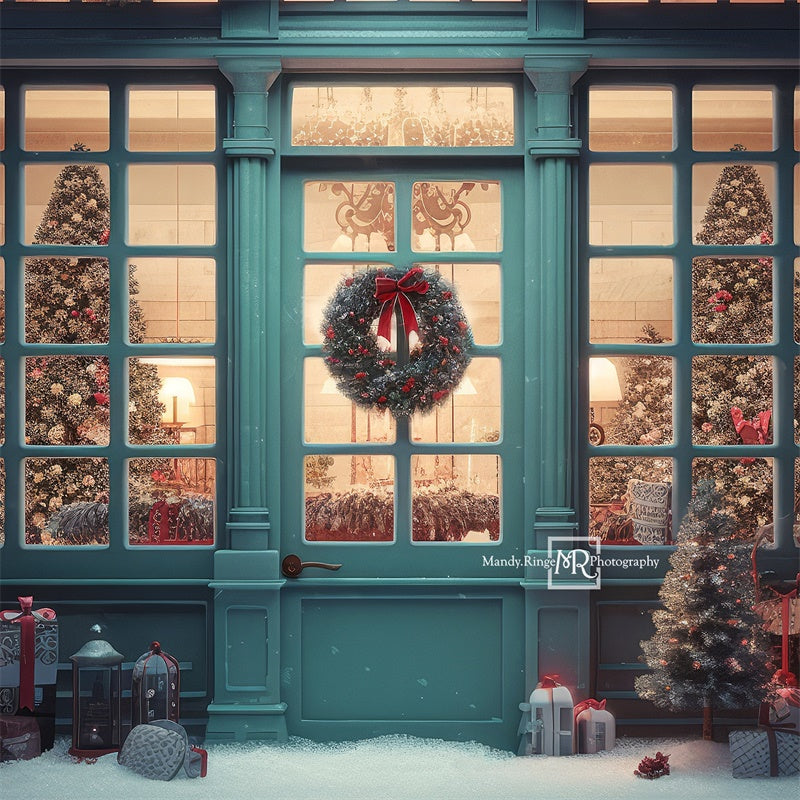 Kate Bleu Noël Boutique Toile de fond conçue par Mandy Ringe - Kate Backdrop FR