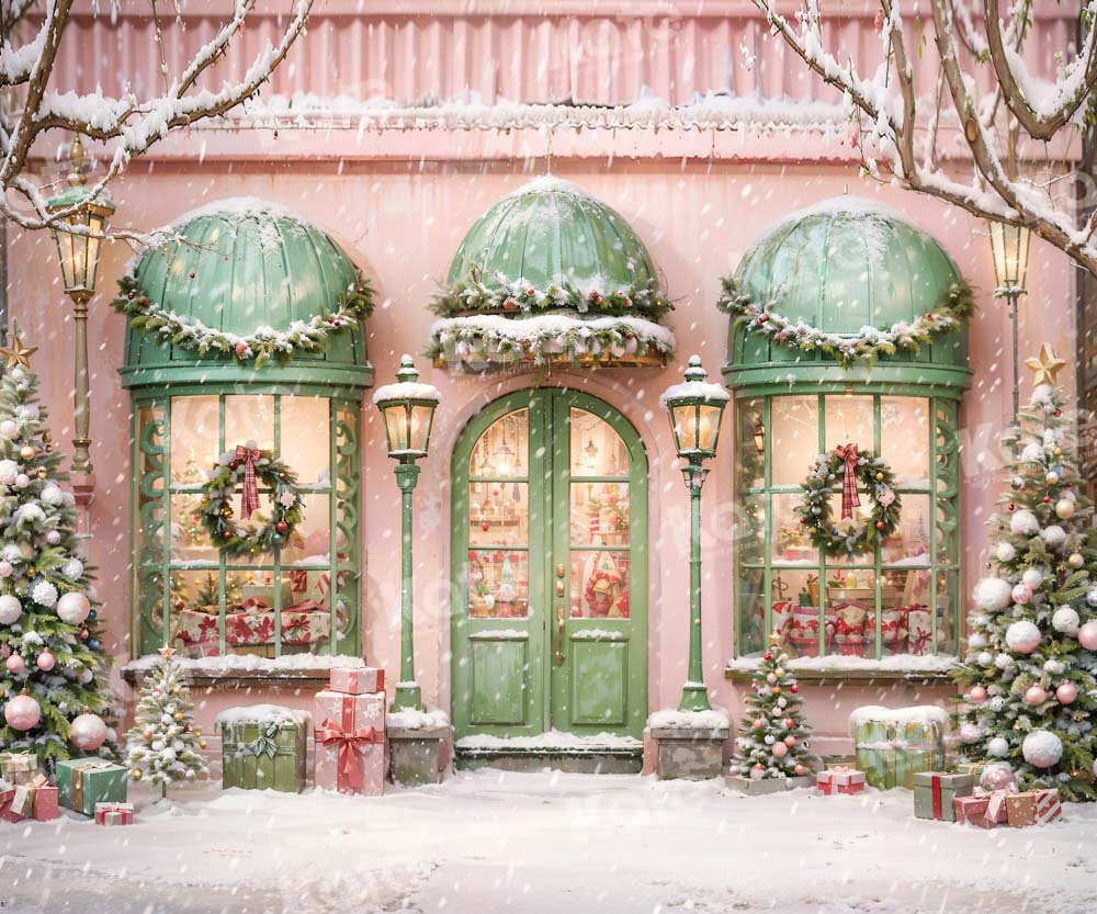 Kate Noël Maison Rose Neige Cadeaux Toile de fond Conçu par Chain Photographie - Kate Backdrop FR