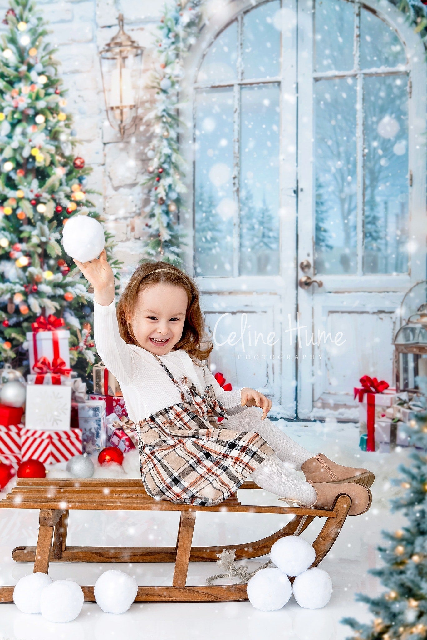 Offres Éclair Kate Noël Arbres Neige Porte Toile de fond en Laine conçu par Emetselch - Kate Backdrop FR