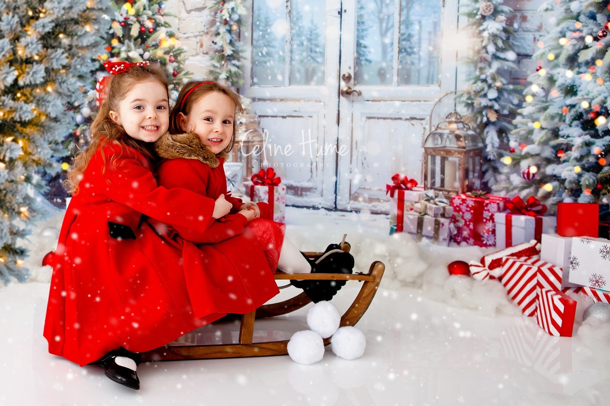 Offres Éclair Kate Noël Arbres Neige Porte Toile de fond en Laine conçu par Emetselch - Kate Backdrop FR