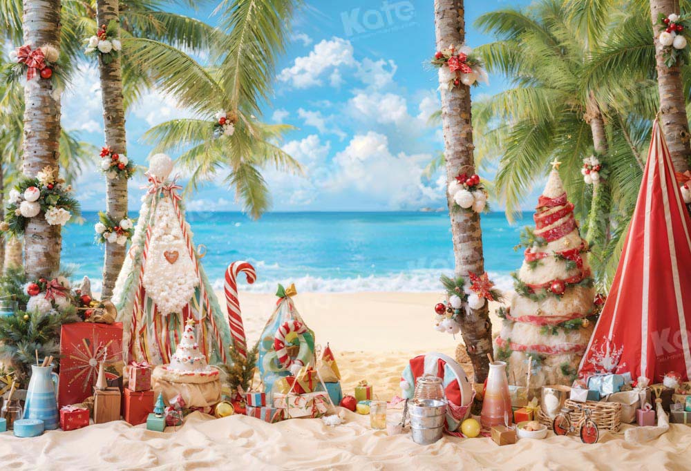 Kate Noël Plage Mer Arbre Toile de fond conçu par Emetselch - Kate Backdrop FR